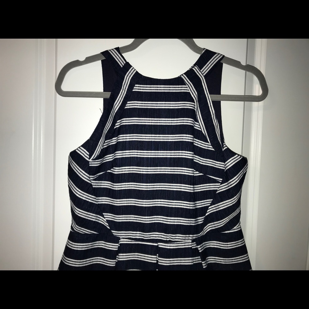 NWT Navy Striped Flare dress - Picture 2 of 7
